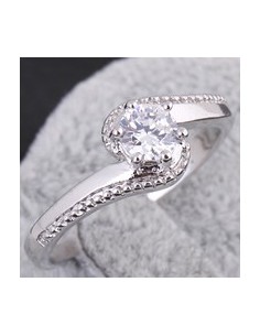 Inel argint cu montura zirconii rotunde model Wave