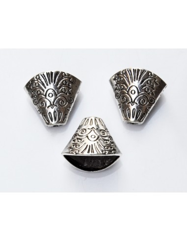 Capac conic decorativ argintiu antichizat 16 x 20 x 12 mm - 16