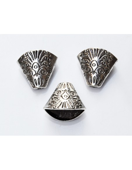 Capac conic decorativ argintiu antichizat 16 x 20 x 12 mm - 16