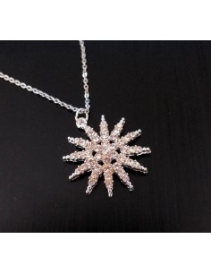 Colier argint pandantiv stea montura zirconii albe 