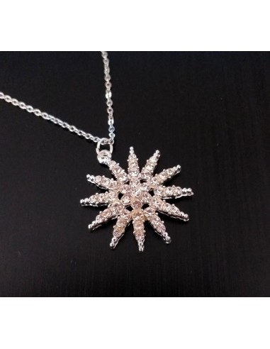 Colier argint pandantiv stea montura zirconii albe 