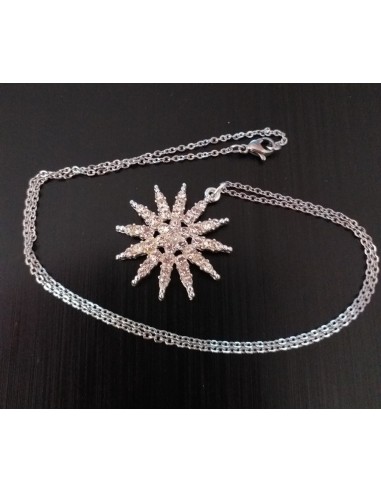 Colier argint pandantiv stea montura zirconii albe 