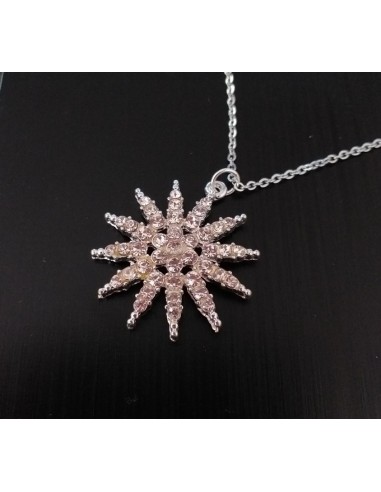 Colier argint pandantiv stea montura zirconii albe 