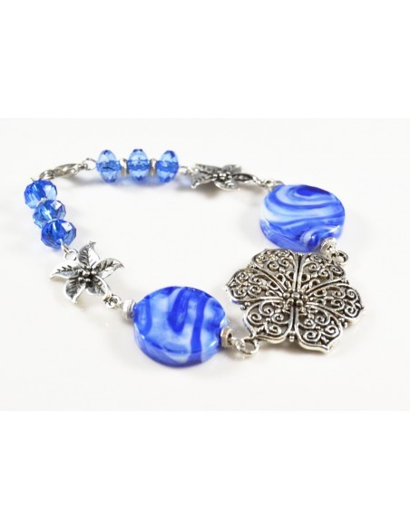 Link floare argint tibetan 40 x 28 mm