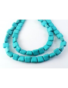 Margele howlit turcoaz patrat 10 mm 2