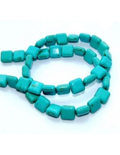 Margele howlit turcoaz patrat 10 mm