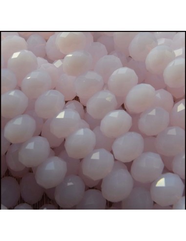 Rondele cristal fatetat 6 x 8 mm - Rose mat