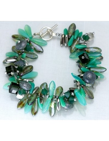 10 Margele sticla presata Cehia "Daggers" 16 x 5 mm - Matte Aqua