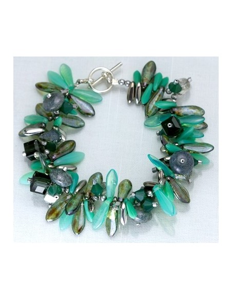 10 Margele sticla presata Cehia "Daggers" 16 x 5 mm - Matte Aqua