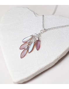 10 Margele sticla presata mata Cehia "Daggers" 16 x 5 mm - Lavanda  2