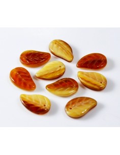 Margele sticla presata Jablonex Cehia frunza 14 x 9 mm 2