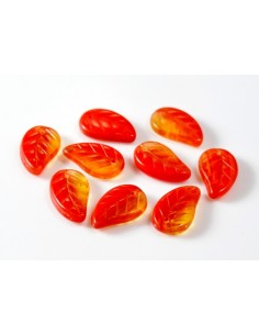 Margele sticla presata Jablonex Cehia frunza 14 x 9 mm 2