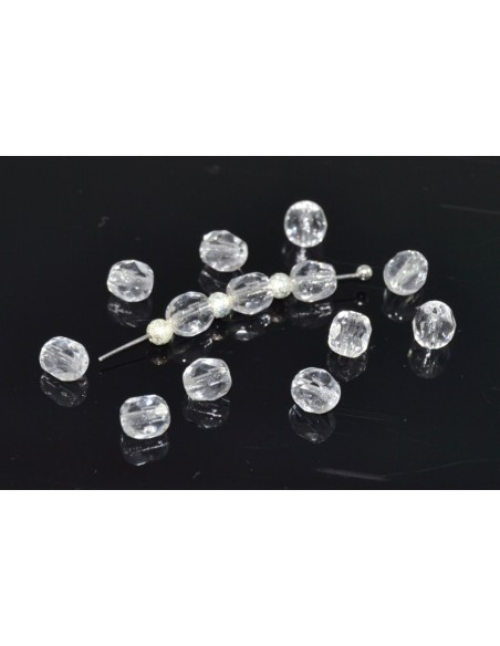 10 Margele sticla Boemia fatetate 5 mm - Clear