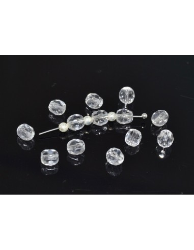 10 Margele sticla Boemia fatetate 5 mm - Clear