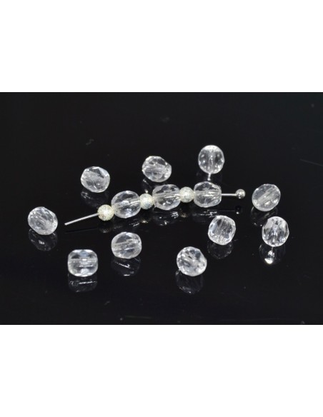 10 Margele sticla Boemia fatetate 5 mm - Clear