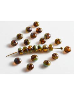 10 Rondele sticlă Fire Polish - Cehia 3 x 5 mm - Combined Lustered