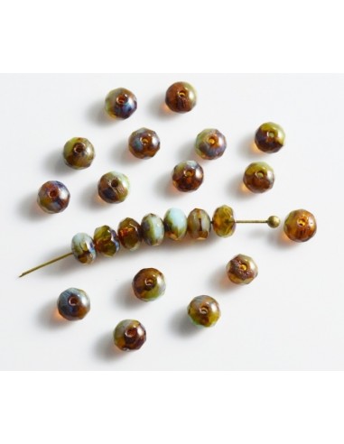 10 Rondele sticlă Fire Polish - Cehia 3 x 5 mm - Combined Lustered