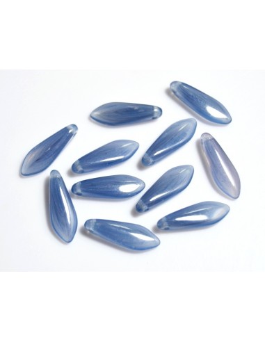 10 Margele sticla presata Cehia "Daggers" 16 x 5 mm