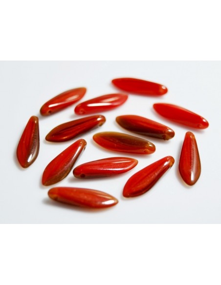 10 Margele sticla presata Cehia "Daggers" 16 x 5 mm