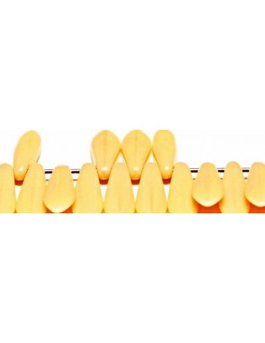 10 Margele sticla presata Cehia "Dagger" 16 x 5 mm - Galben pai