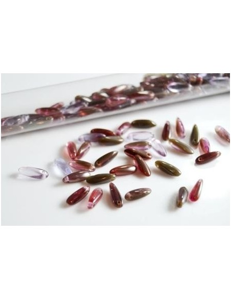 10 Margele sticla presata Cehia "Daggers" 11 x 3 mm 