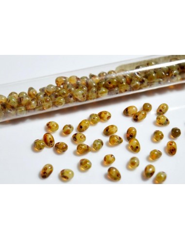 10 Margele sticla Cehia drop (picatura) 4 x 6 mm - Brown Picasso