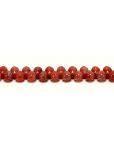 10 Margele sticla Cehia drop (picatura) 4 x 6 mm - Maroniu roscat