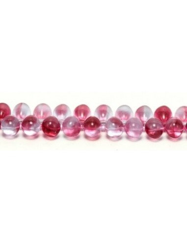 10 Margele sticla Cehia drop (picatura) 9 x 6 mm Pink/Lyla