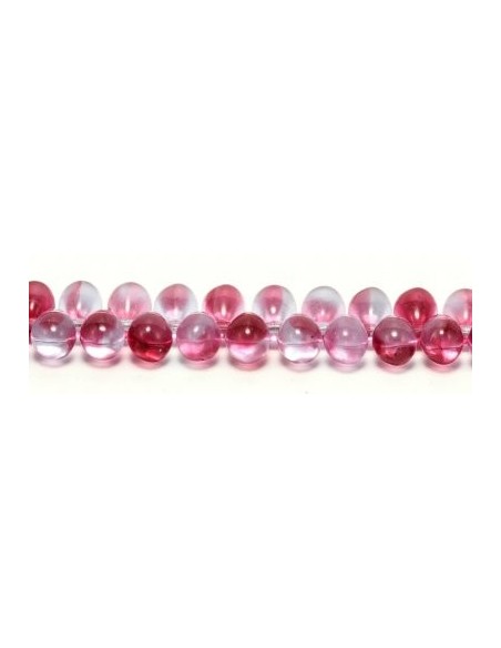 10 Margele sticla Cehia drop (picatura) 9 x 6 mm Pink/Lyla