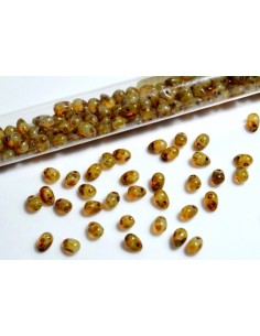 10 Margele sticla Cehia drop (picatura) 4 x 6 mm - Brown Picasso