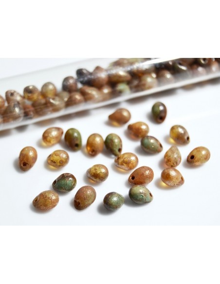 10 Margele sticla Cehia drop (picatura) 5 x 7 mm 