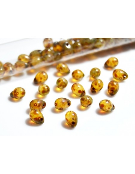 10 Margele sticla Cehia drop (picatura) 5 x 7 mm 