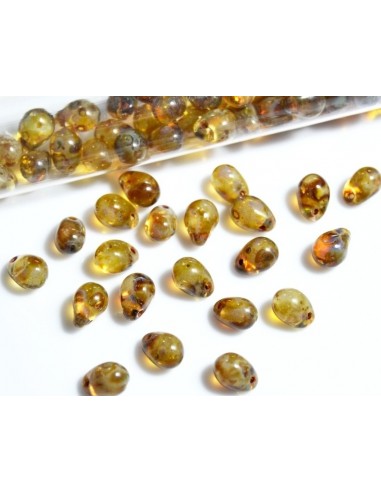 10 Margele sticla Cehia drop (picatura) 5 x 7 mm 