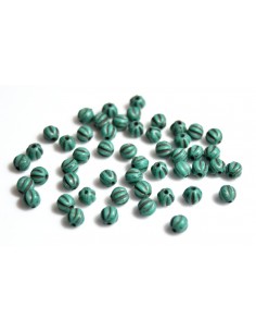 10 Margele sticla presata Cehia, bulb striat 4 x 4 mm