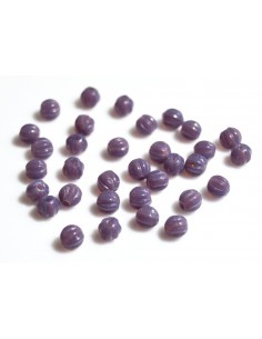 10 Margele sticla presata Cehia, bulb striat 4 x 4 mm