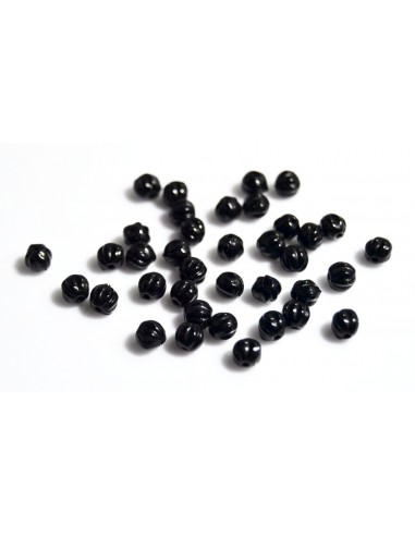 10 Margele sticla presata Cehia, bulb striat 4 x 4 mm