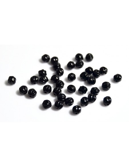 10 Margele sticla presata Cehia, bulb striat 4 x 4 mm