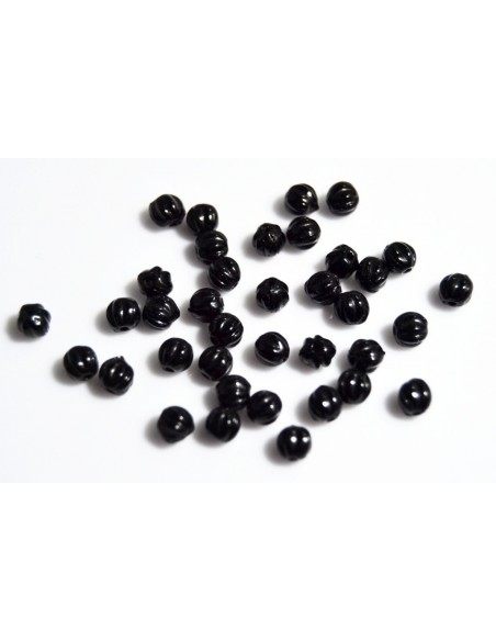 10 Margele sticla presata Cehia, bulb striat 4 x 4 mm