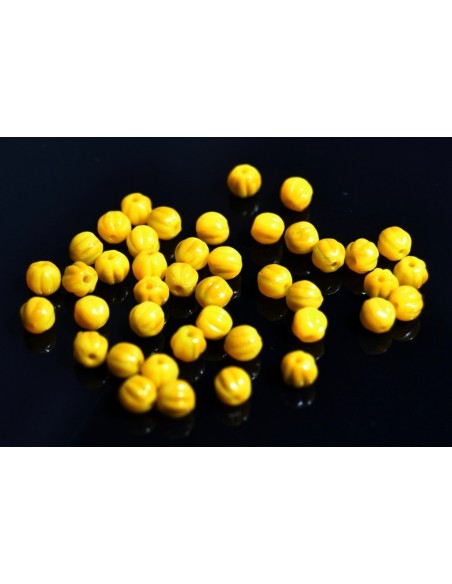 10 Margele sticla presata Cehia, bulb striat 4 x 4 mm