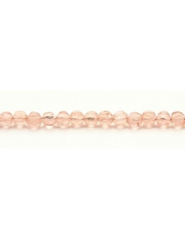 10 Margele sticla presata Cehia, bulb striat 4 x 4 mm