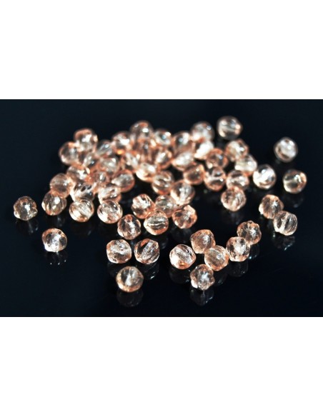 10 Margele sticla presata Cehia, bulb striat 4 x 4 mm