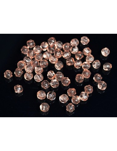 10 Margele sticla presata Cehia, bulb striat 4 x 4 mm