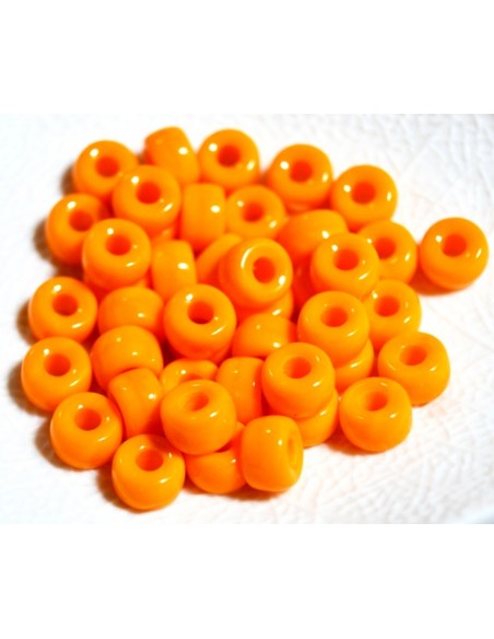 Rondele sticla presata Cehia 9 x 6 mm - Orange