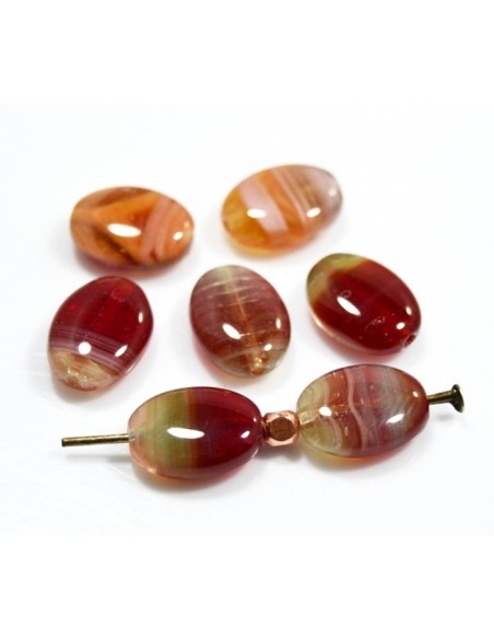 Margele sticla presata Cehia ovale 12 x 9 mm