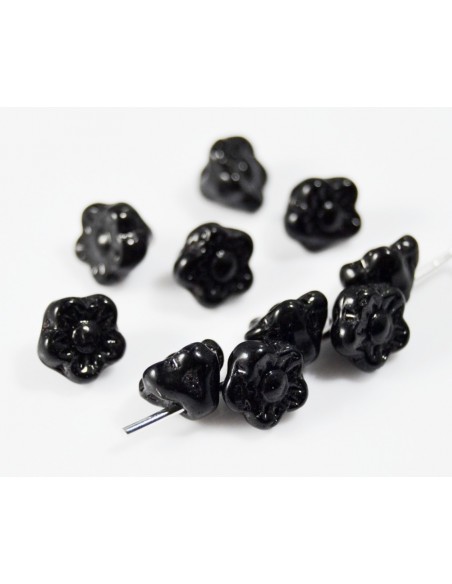 4 Margele sticla Cehia floare clopot colorate 7 mm