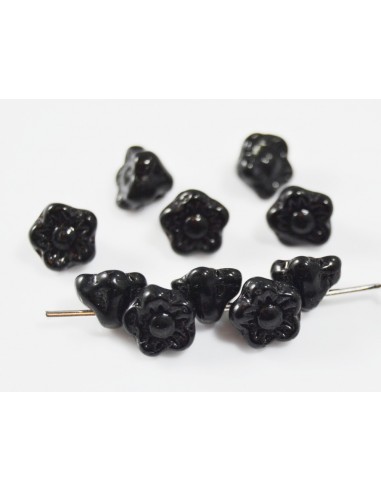 4 Margele sticla Cehia floare clopot colorate 7 mm