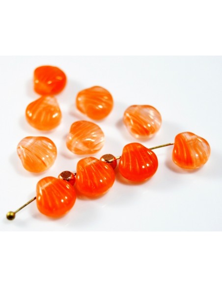 Margele sticla presata Cehia scoica Orange 9 mm
