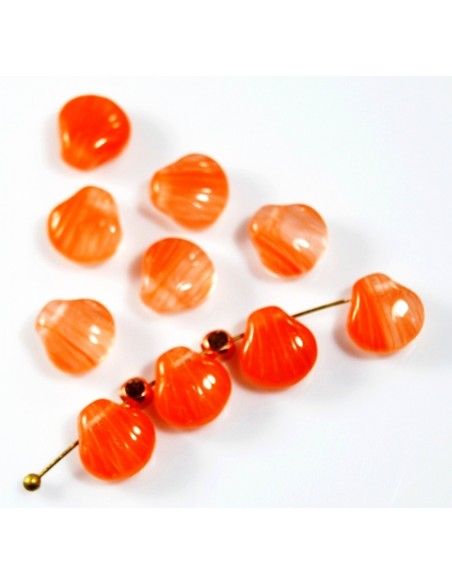 Margele sticla presata Cehia scoica Orange 9 mm