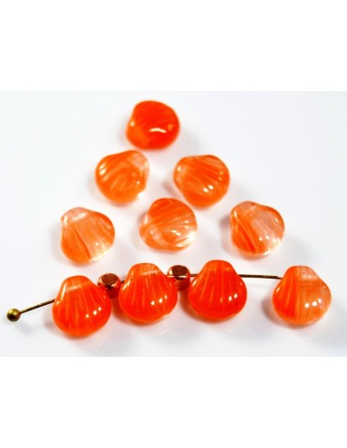 Margele sticla presata Cehia scoica Orange 9 mm