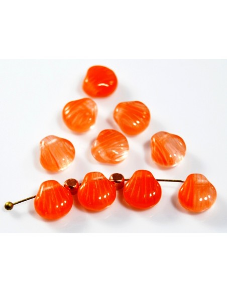 Margele sticla presata Cehia scoica Orange 9 mm